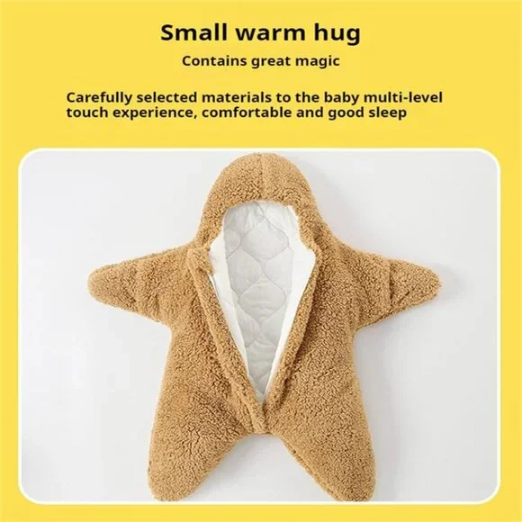 Baby Starfish Onesie Thick Cotton Fleece Baby Wearable Swaddle Bag - Picture 5 of 8